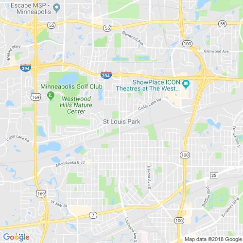 Map of St. Louis Park, MN