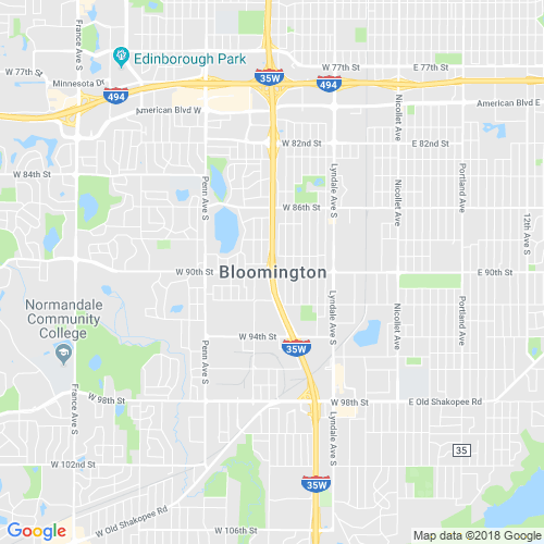 Map of Bloomington, MN